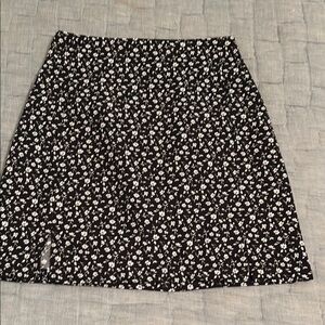 John Galt Floral Black and White Women's Skirt